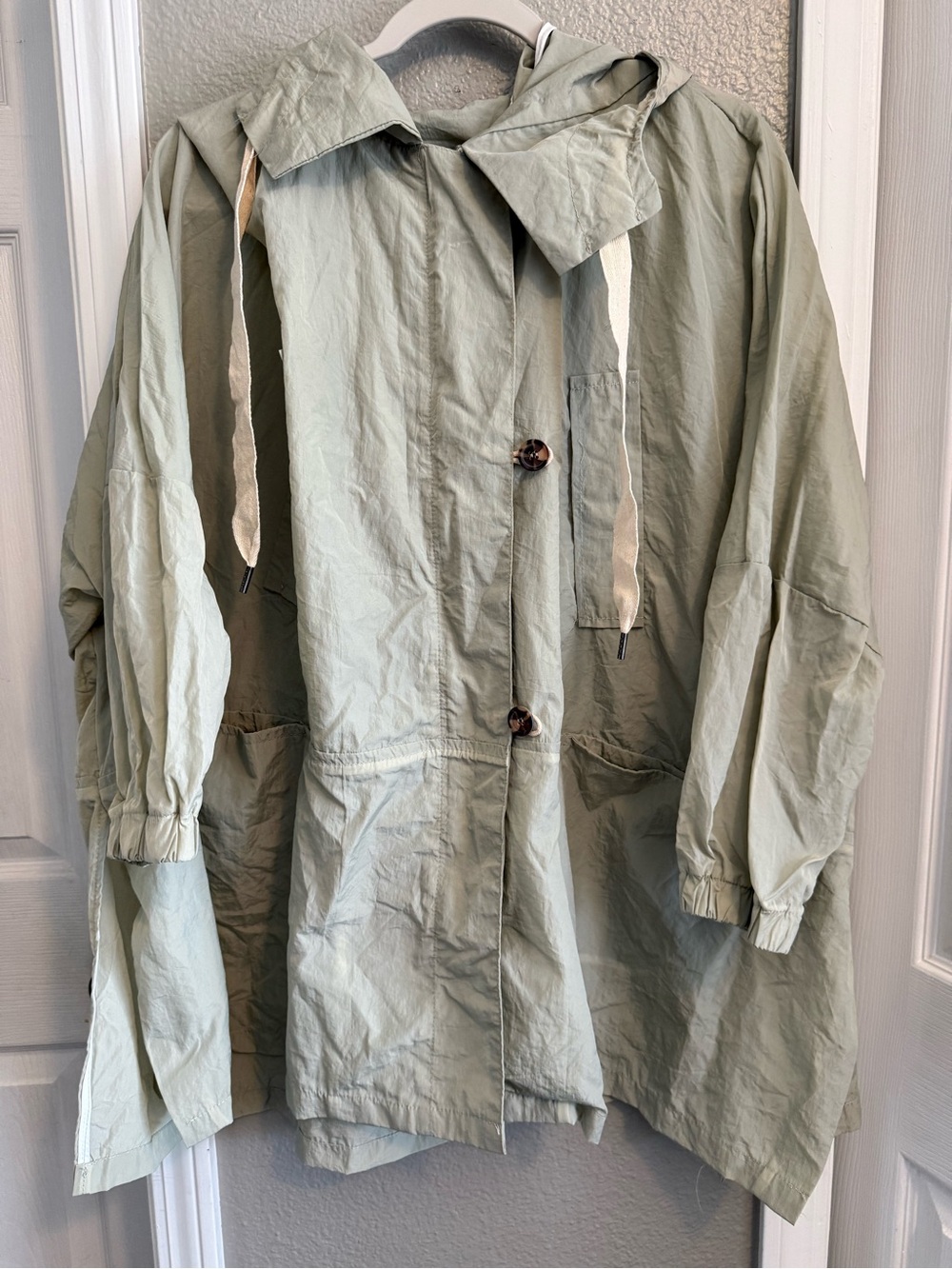 A Shappe Light Sage Hooded Oversized Jacket - Women